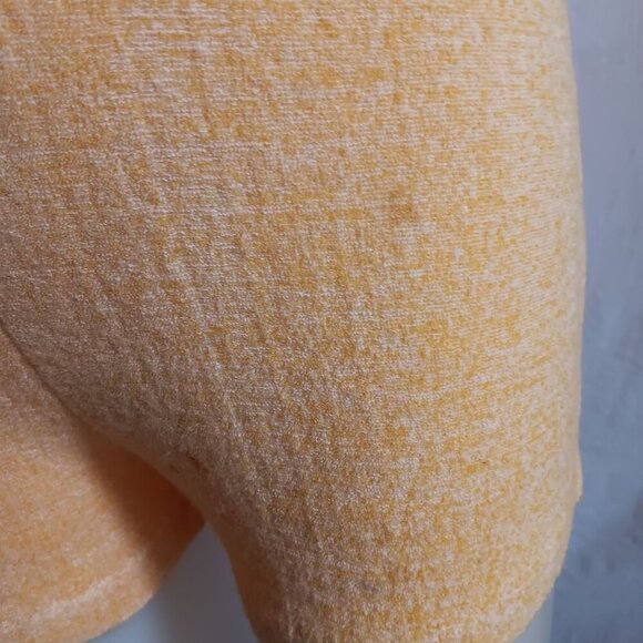 Small Vintage 80's Orange Striped Terry Cloth Womens Romper Zipper & Belt Tie - Picture 7 of 8